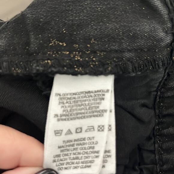 Free People Black with Gold Glitter Jeans Size 28 - Picture 7 of 7